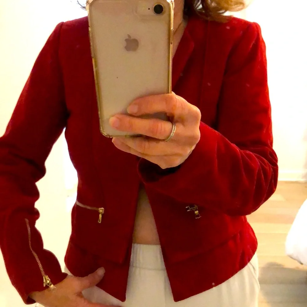 Sandro red suede jacket - Picture 2 of 8